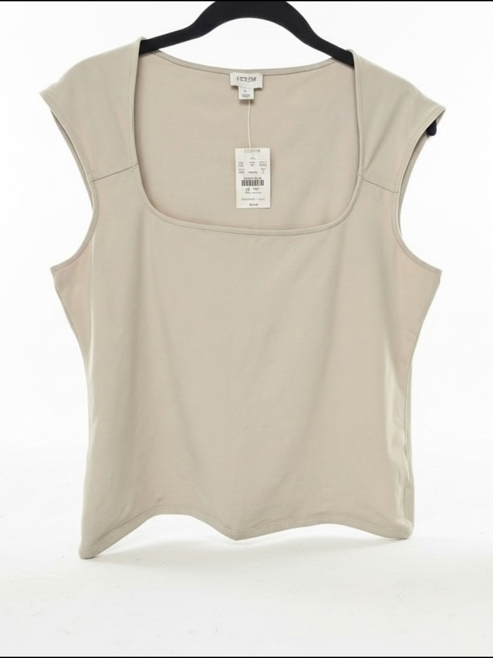 J. Crew Factory Light Beige Square Neck Cap Sleeve Tank